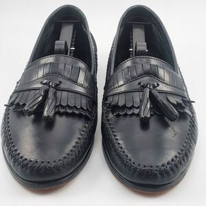 Bert Pulitzer Alex 9.5D Black Brazilian Leather Sole Keltie Tassel Preppy Loafer